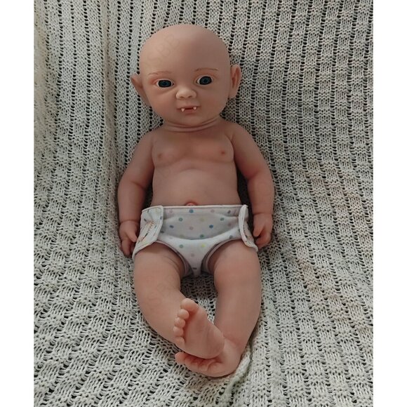 43cm Elf Doll 4.4lbs Full Body Platinum Silicone BabyGirl Doll Open Eyes Newborn - Picture 16 of 16